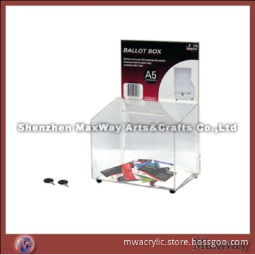 Transparent High Grade Acrylic/Perspex Suggestion/Ballot Box with Lock